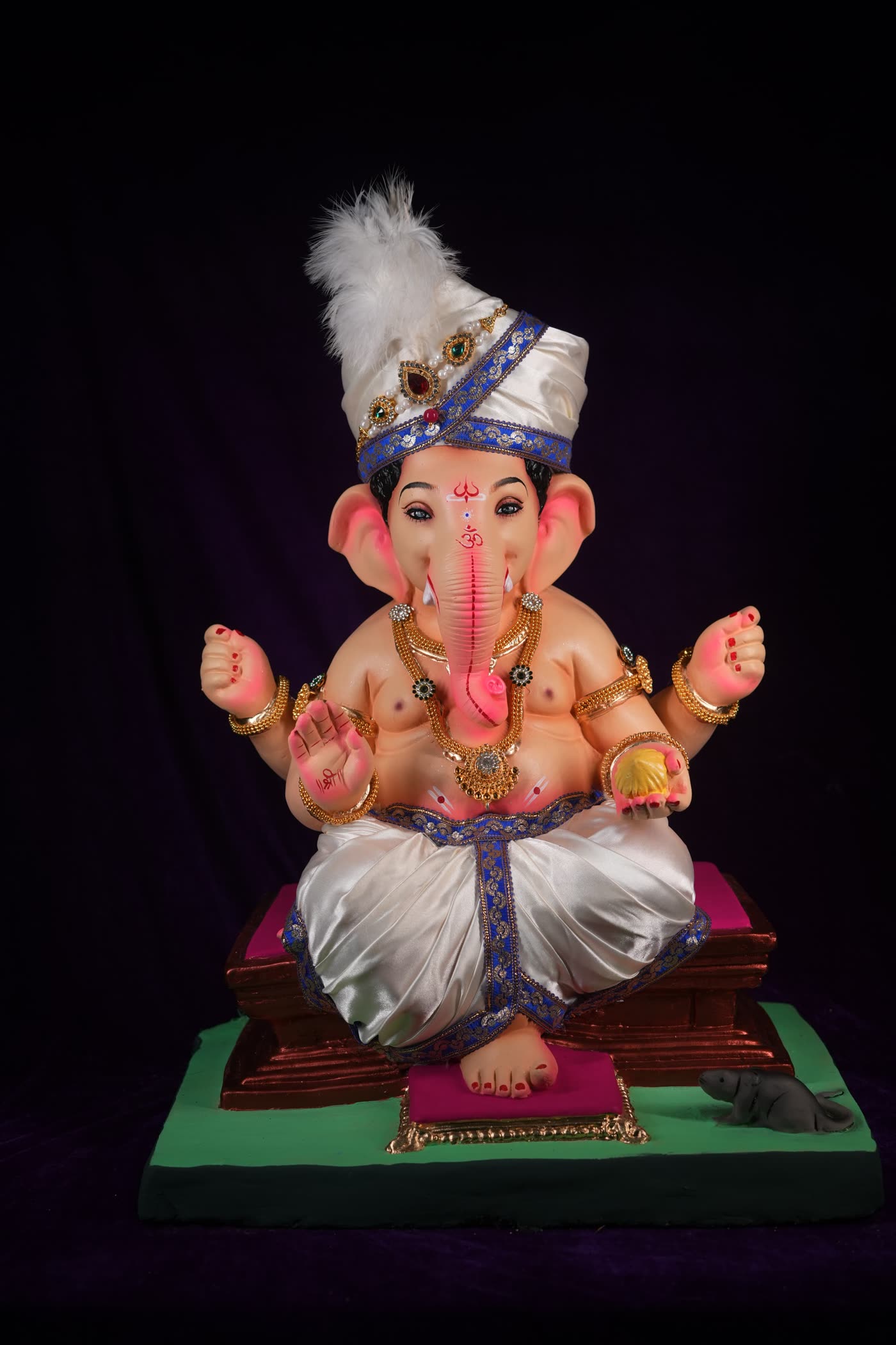 White Pheta Royal Ganpati